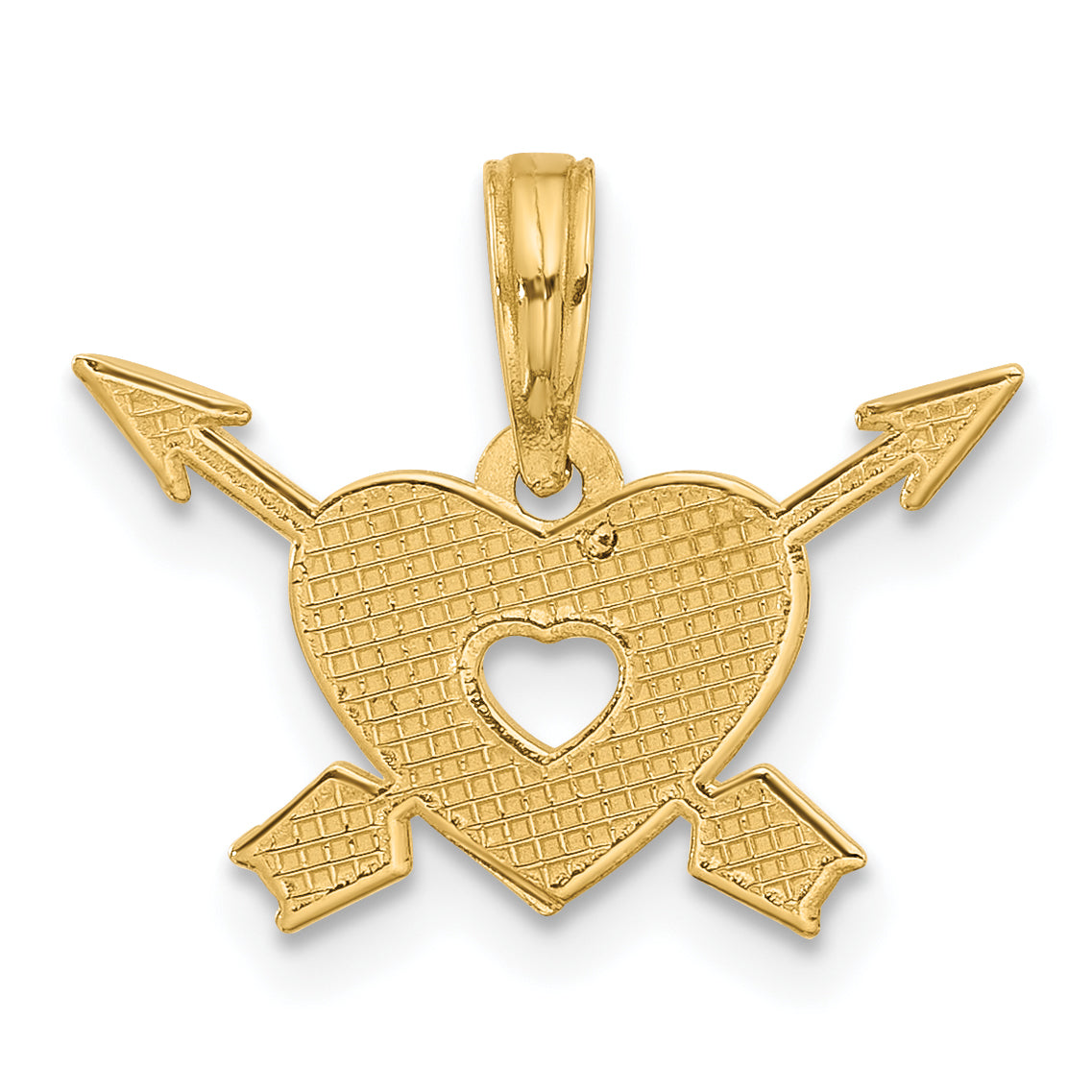 14K Polished Heart and Arrows Charm