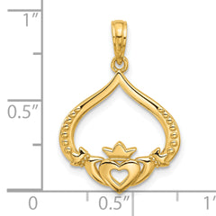 14k Polished Claddagh Pendant