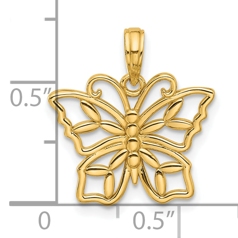 14K Polished Fancy Butterfly Charm