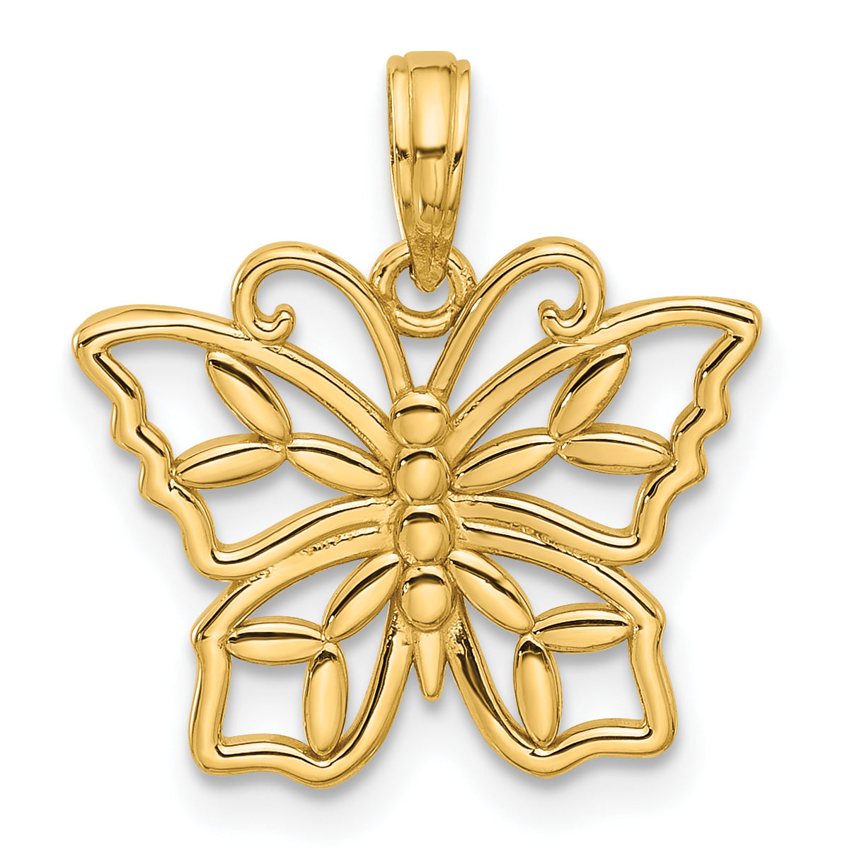 14K Polished Fancy Butterfly Charm