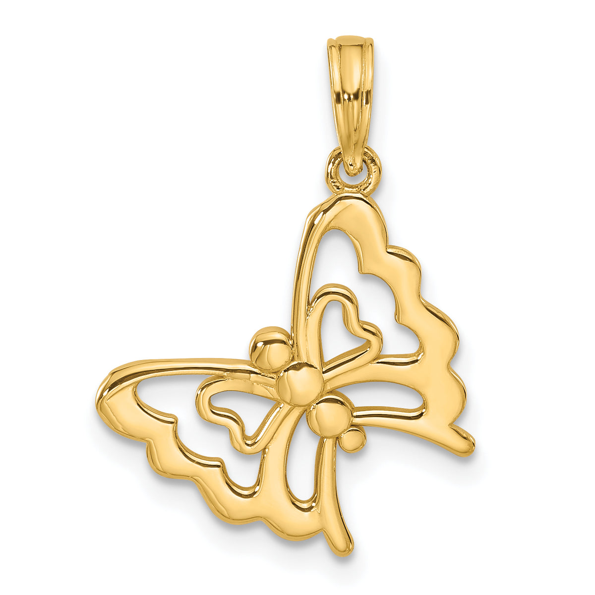 14K Polished Fancy Butterfly Charm