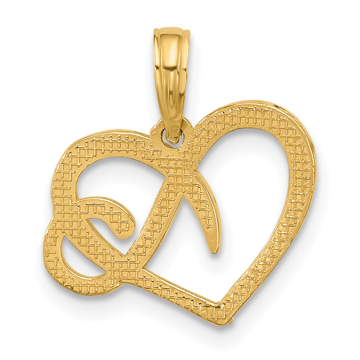 14K Polished Fancy Heart Charm