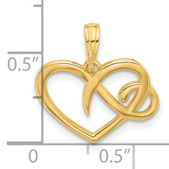 14K Polished Fancy Heart Charm