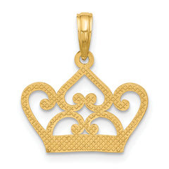 14K Polished Fancy Crown Charm