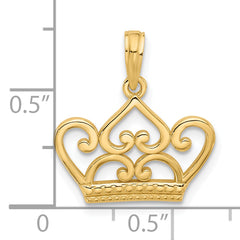 14K Polished Fancy Crown Charm