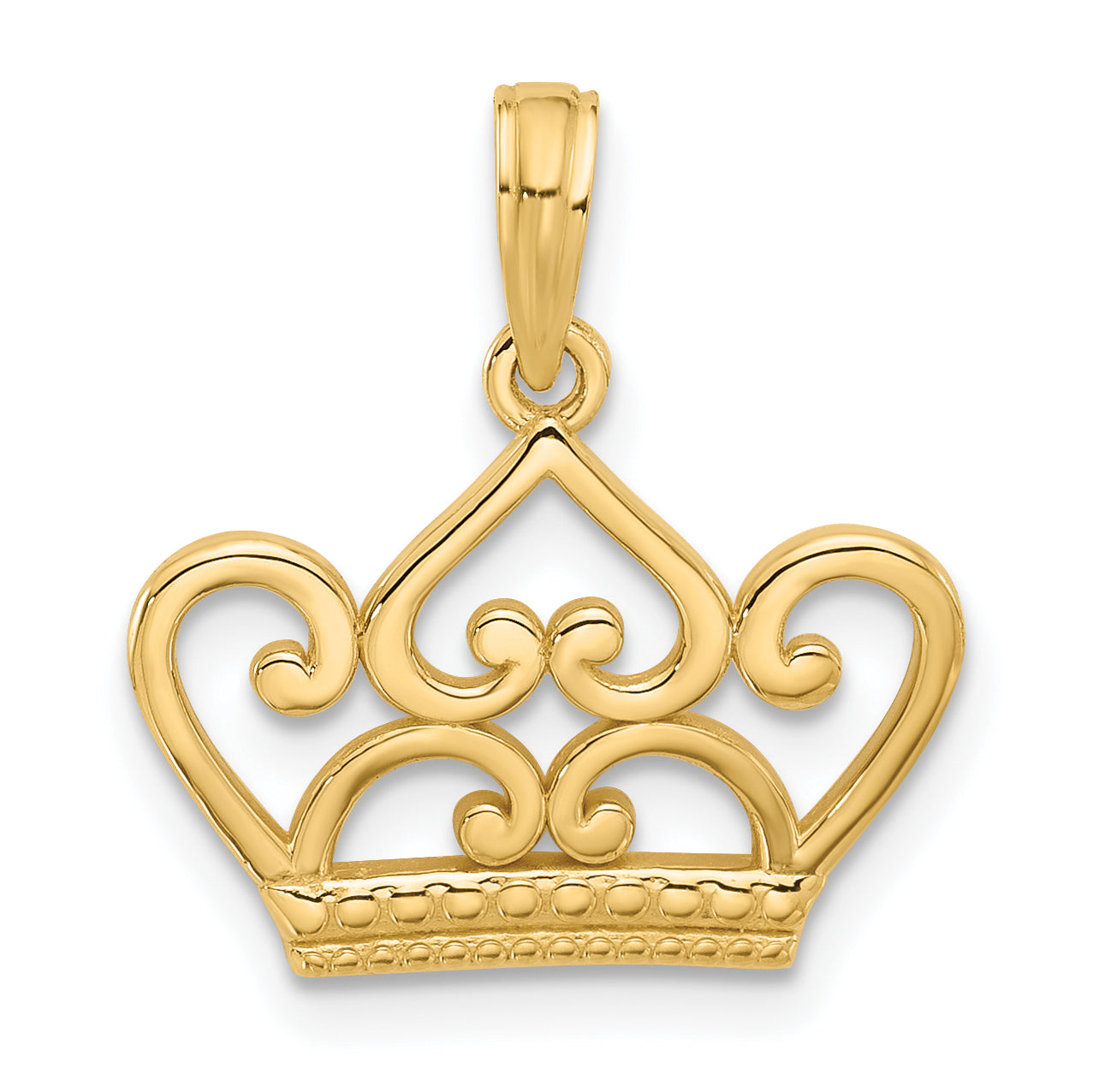 14K Polished Fancy Crown Charm