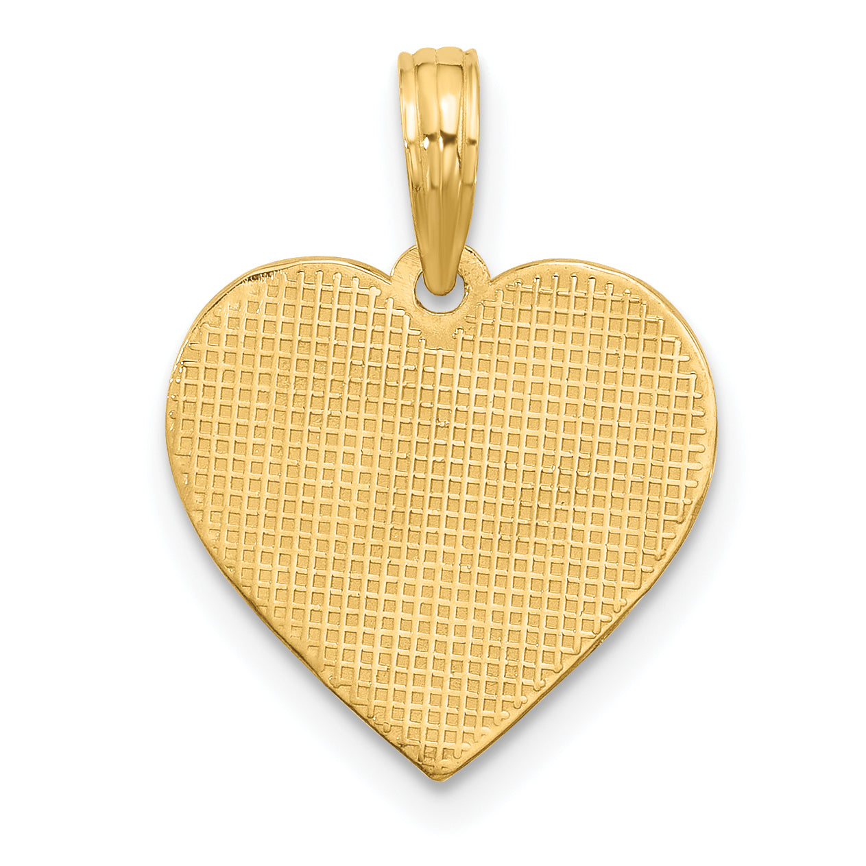 14K Polished Fancy EKG Heart Charm