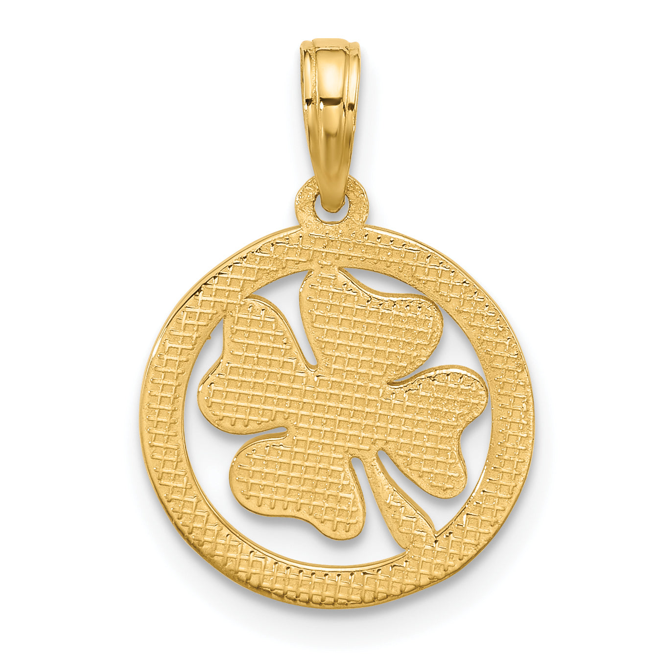 14K Polished Fancy Shamrock Charm