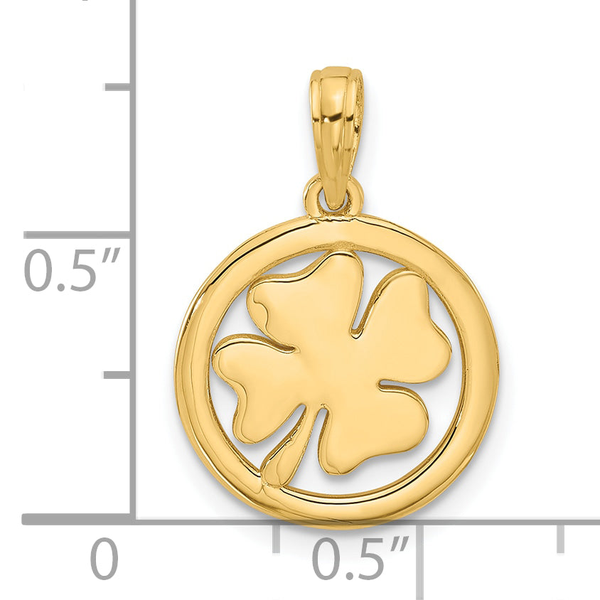 14K Polished Fancy Shamrock Charm