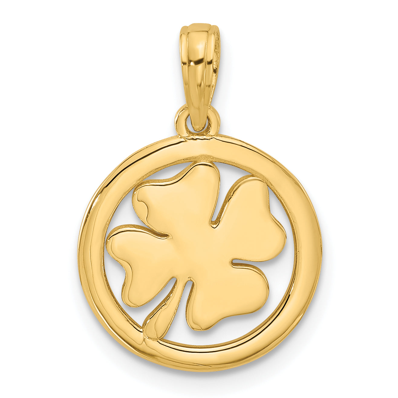 14K Polished Fancy Shamrock Charm