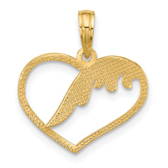 14K Polished Fancy Wings and Heart Charm