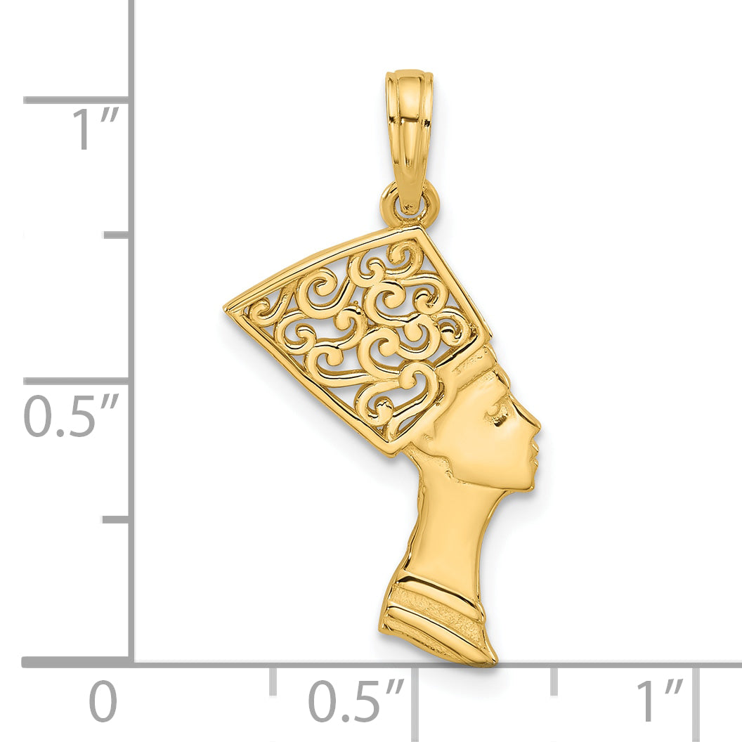 14K Fancy Nefertiti Profile Charm