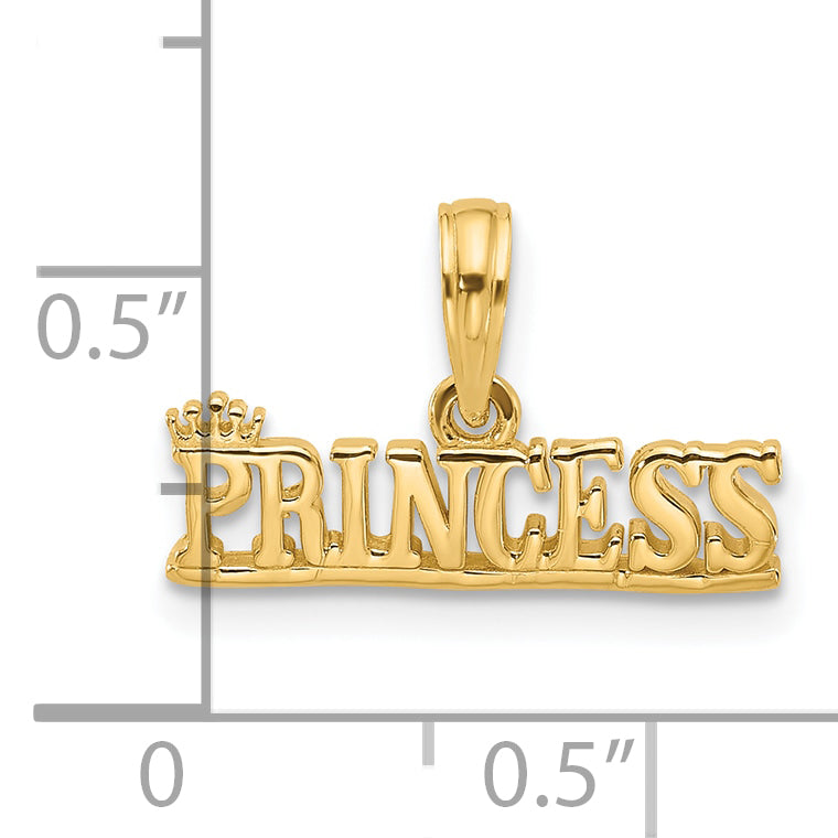 14K Polished PRINCESS Charm