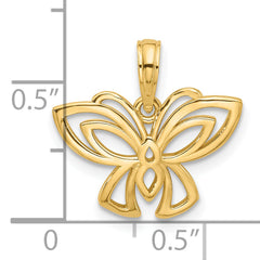 14K Polished Fancy Butterfly Charm