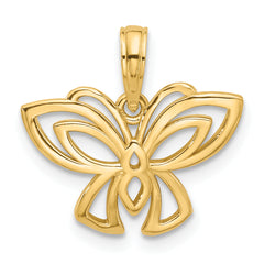 14K Polished Fancy Butterfly Charm