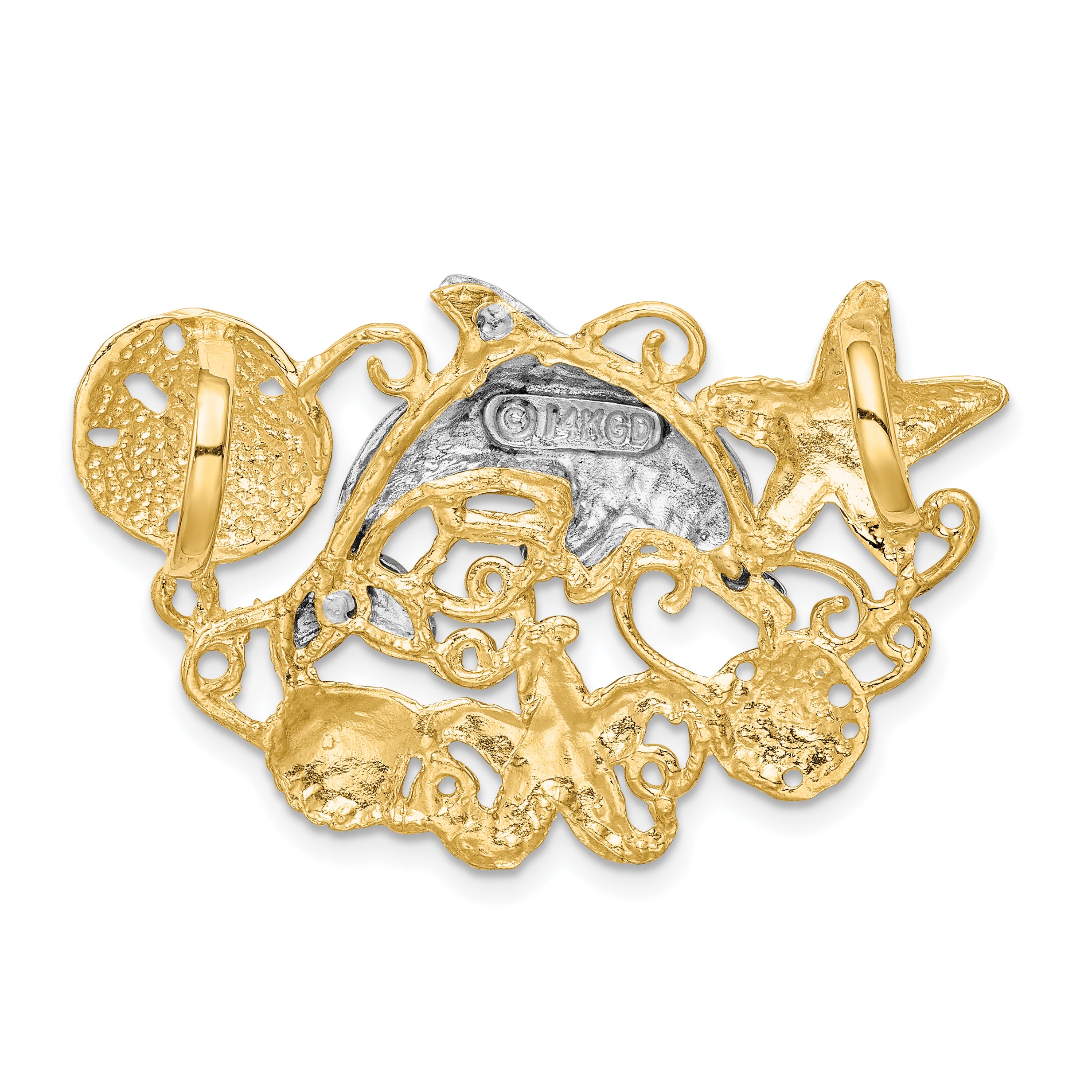 14k Two-tone Sea Life Fits 5mm/6mm Slide