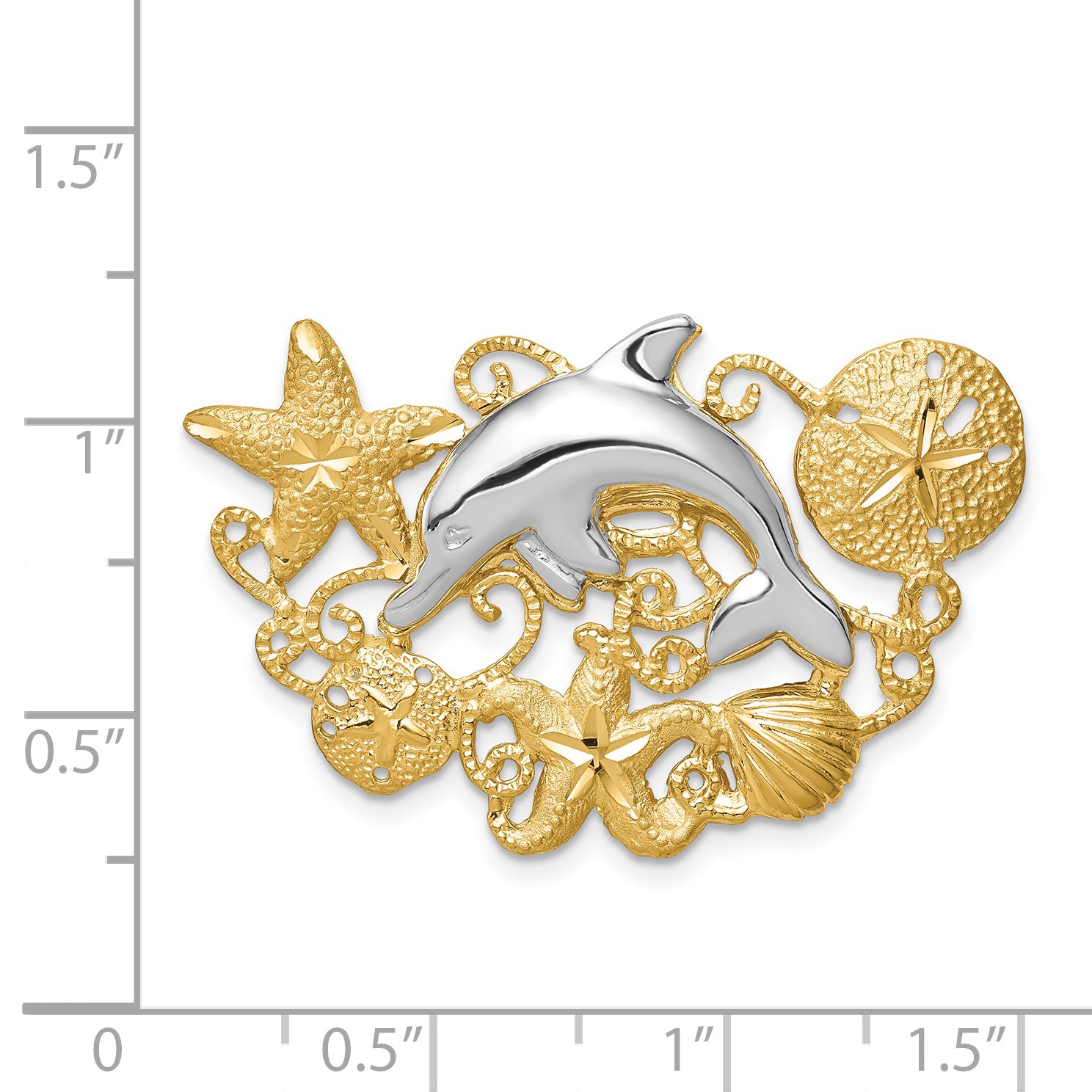 14k Two-tone Sea Life Fits 5mm/6mm Slide