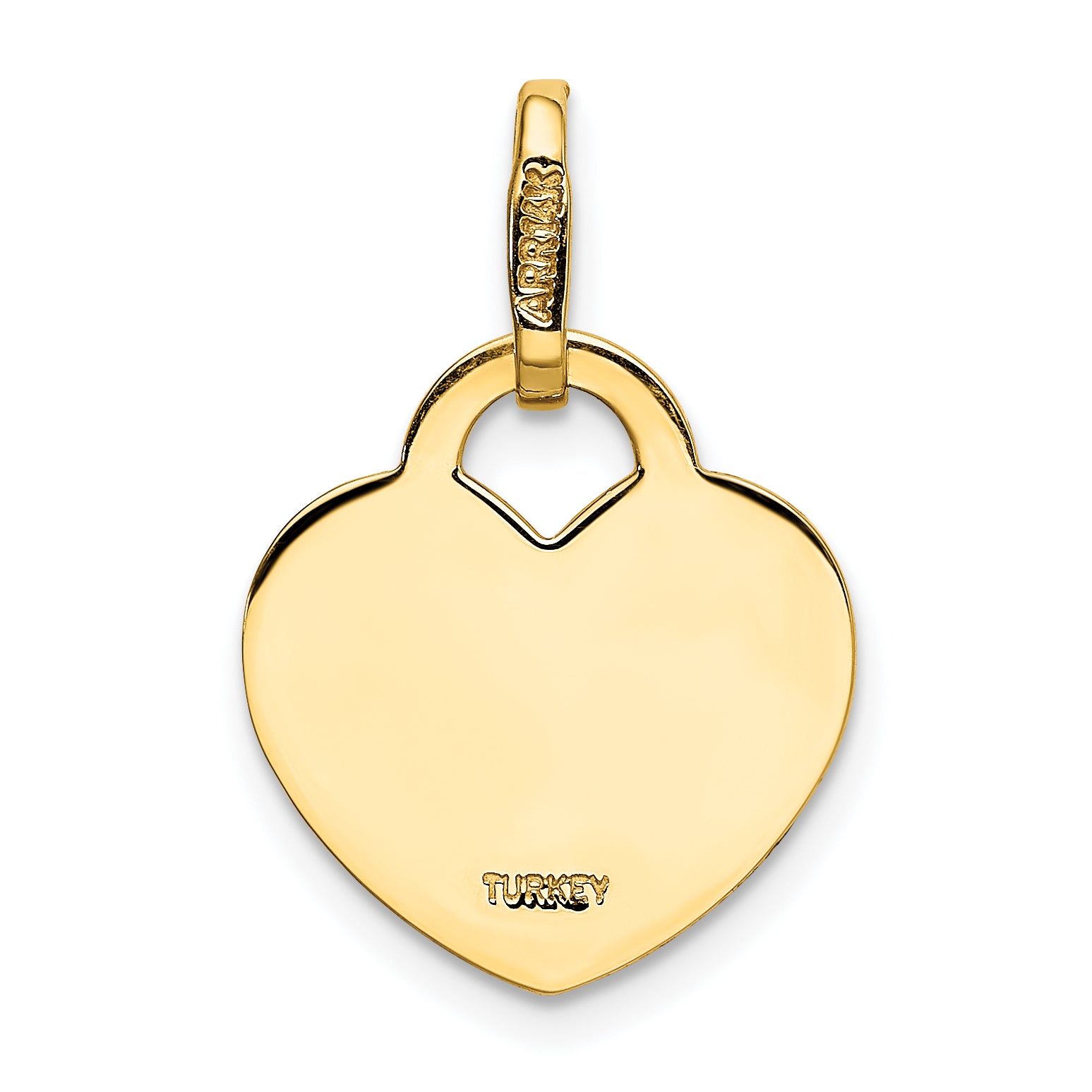 14K Polished Heart Shaped Disc Pendant