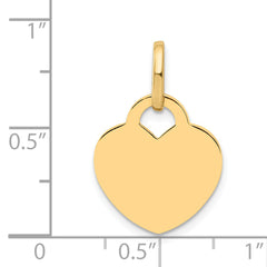 14K Polished Heart Shaped Disc Pendant