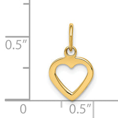 14K Gold Polished Cut-Out Heart Pendant Elegant Semi-Solid Design