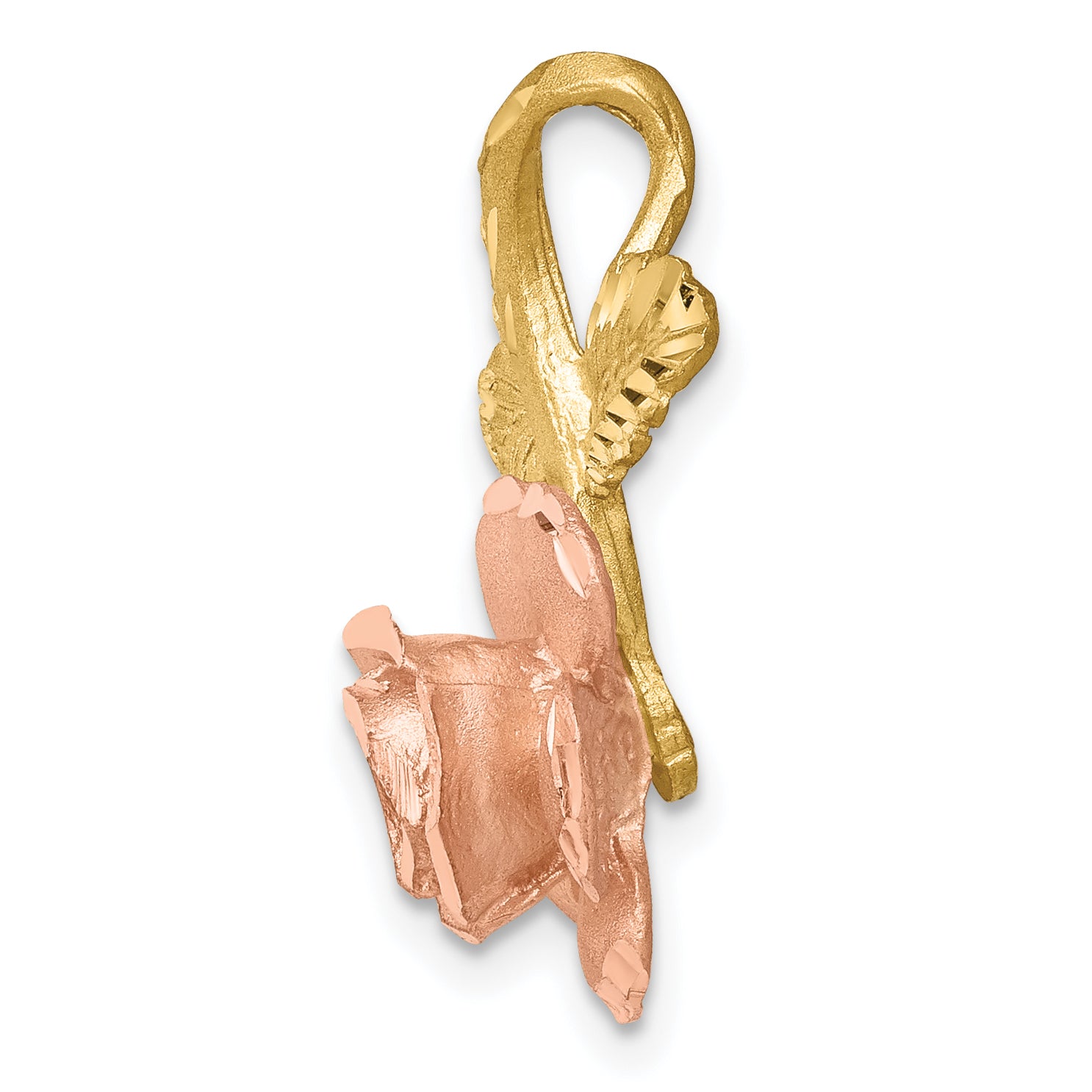 14k Two-tone Rose Chain Slide