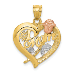 14k Two-Tone w/Rhodium Mom Charm