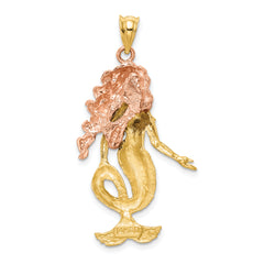 14k Two-Tone Mermaid Charm