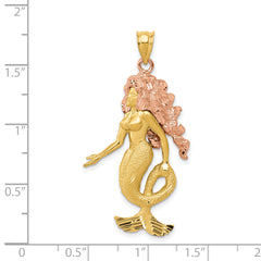 14k Two-Tone Mermaid Charm