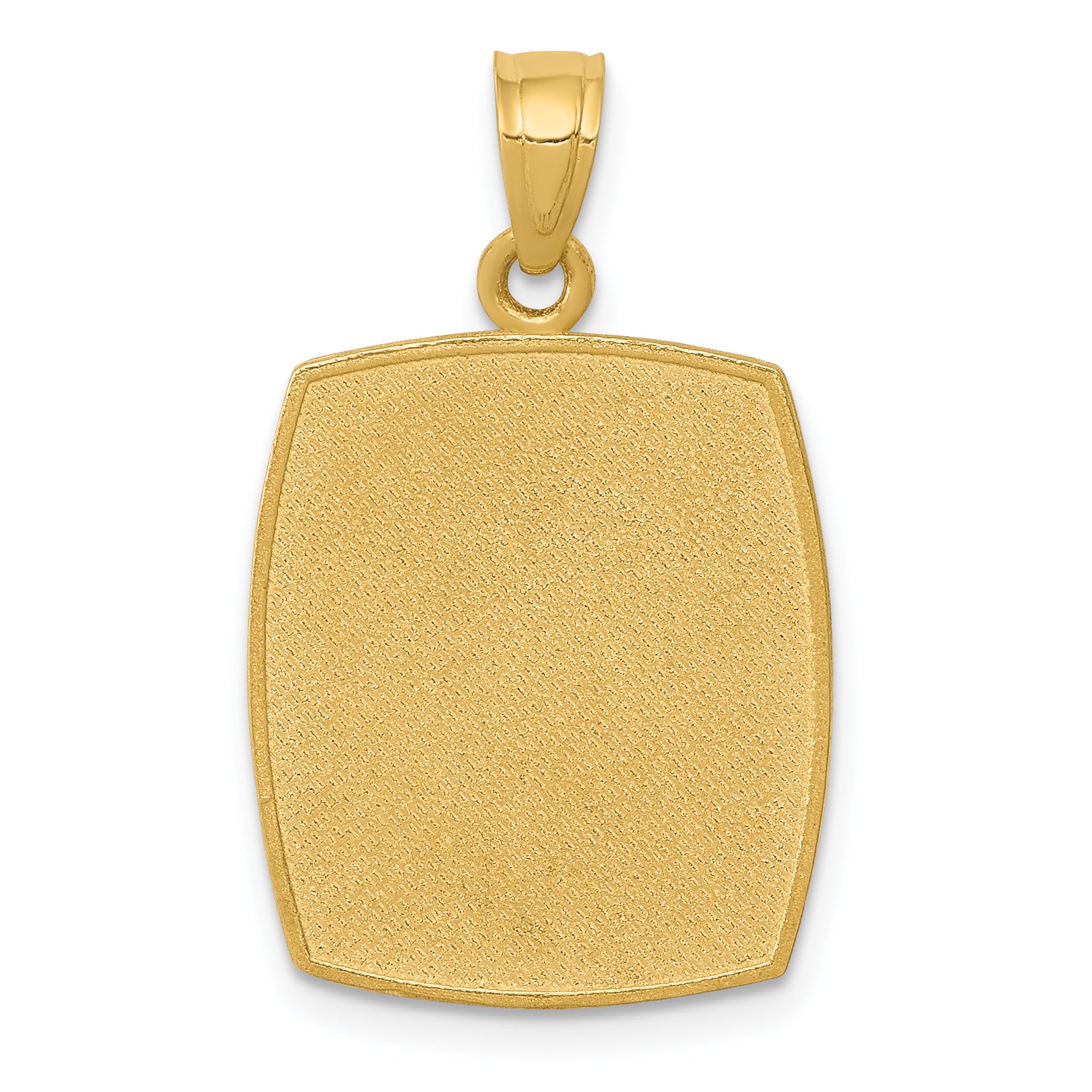 14K Gold Baptism Pendant with Satin & Polished Finish Elegant, Solid Design