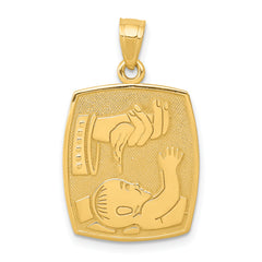 14K Satin / Polished Baptism Pendant