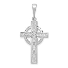 14k White Gold Celtic Cross Charm