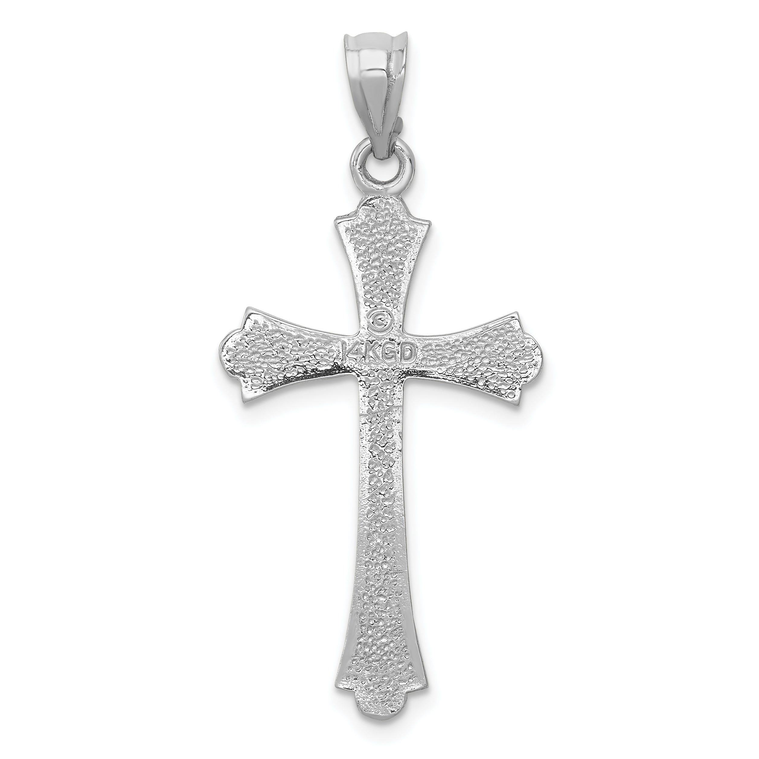 14k White Gold Cross Pendant