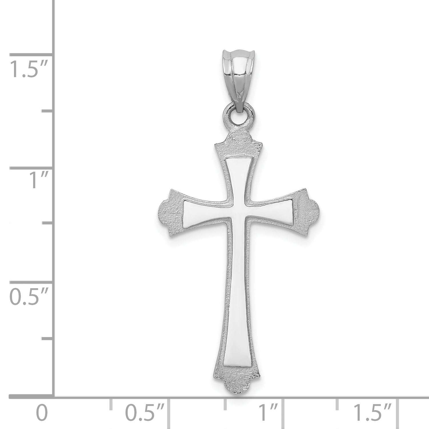 14k White Gold Cross Pendant