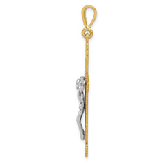 14k Two-tone Crucifix Pendant