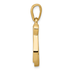 14K Gold Chai Pendant with Polished Finish Classic Solid Design