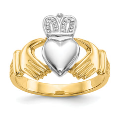 14k Mens Two-tone Claddagh Ring