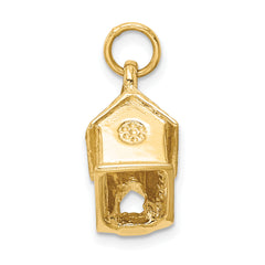 14K Gold 3D Church Charm with Elegant Themed Design