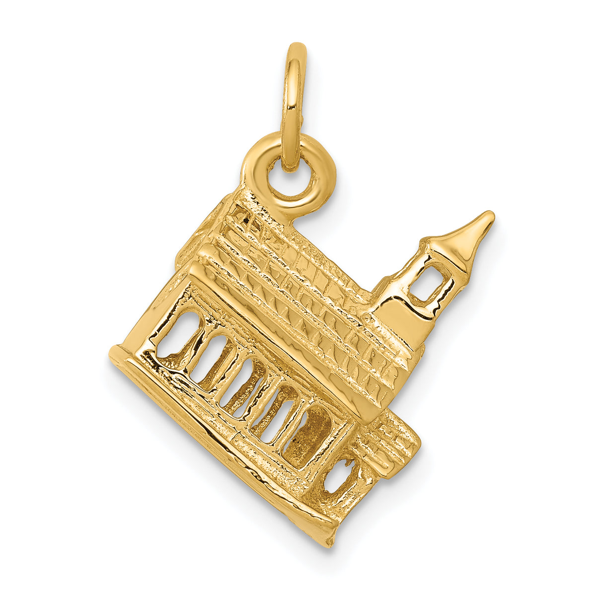 14k 3-D Church Charm