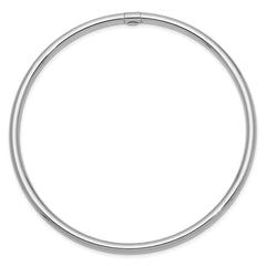 14k White Gold 3mm Polished Round Tube Slip-on Bangle