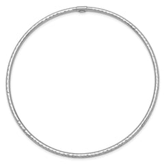 14k White Gold 2mm Diamond-cut Slip-on Bangle