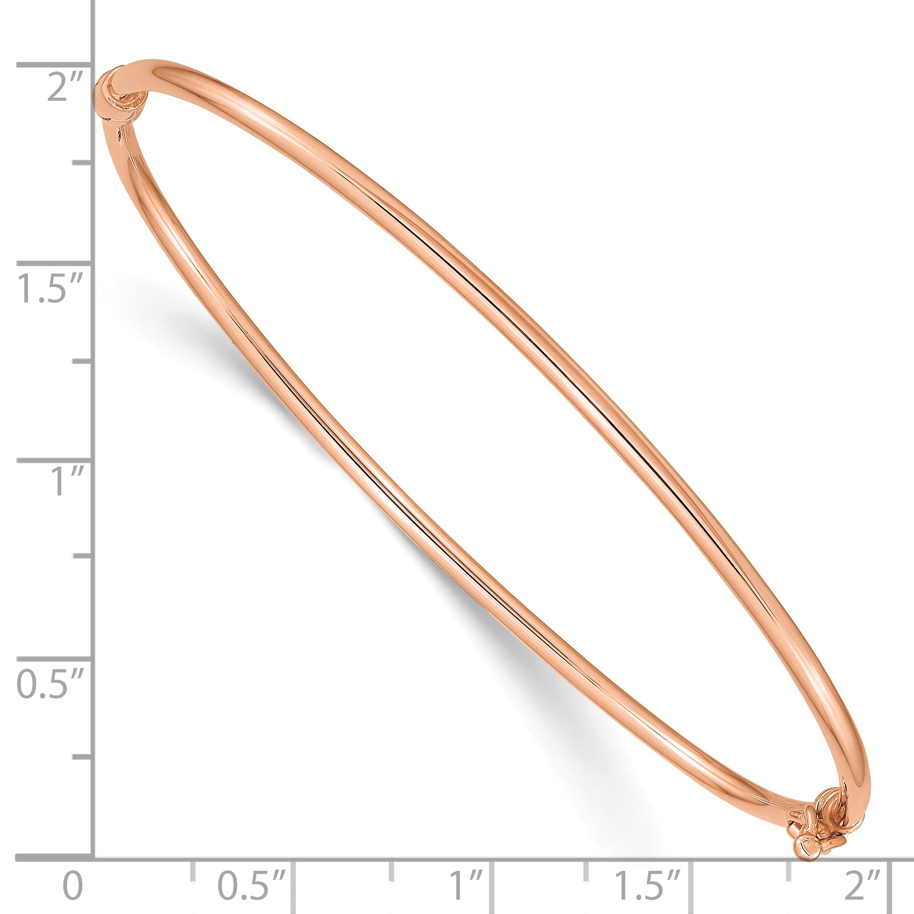 14k Rose Gold  Hinged Bangle Bracelet