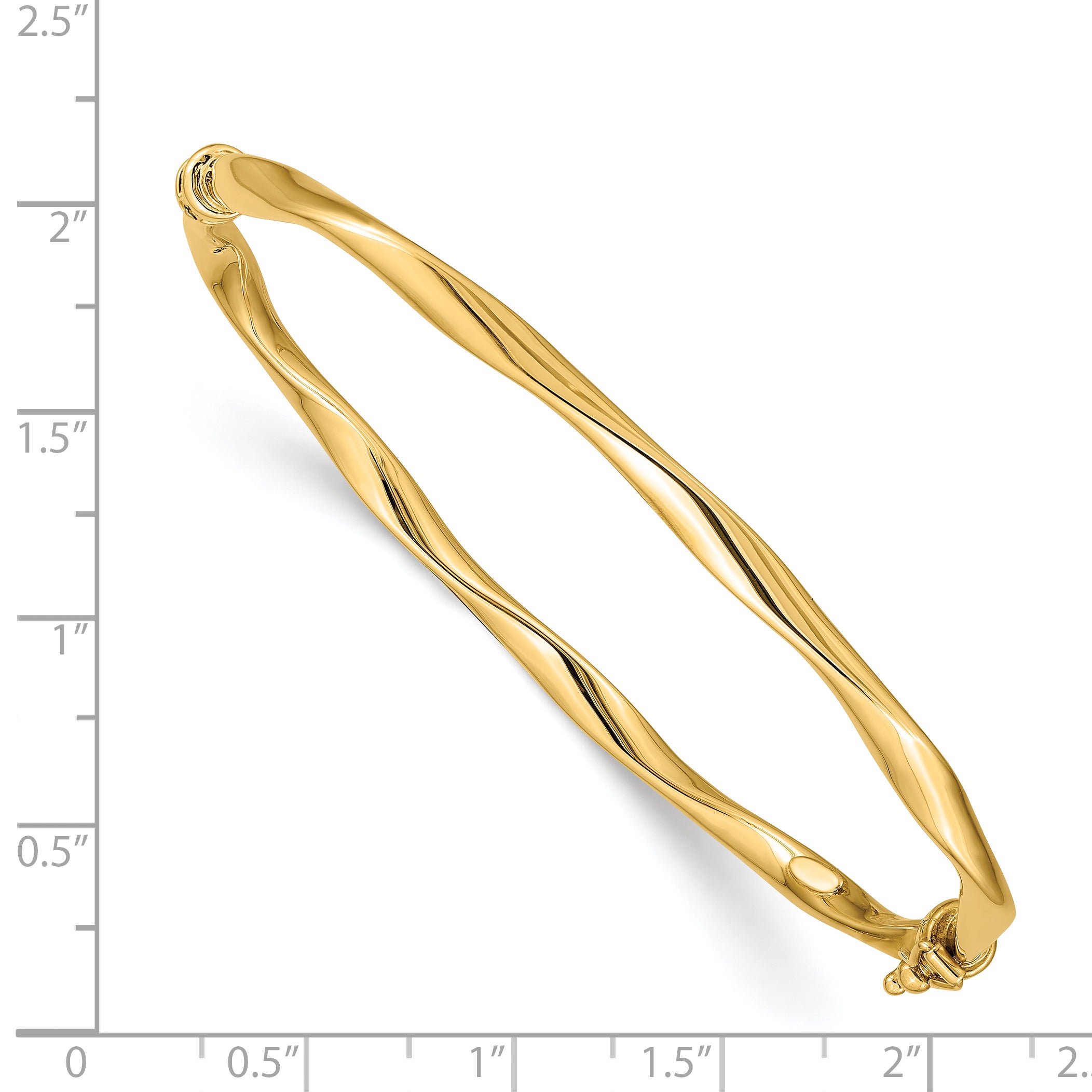 14k Twisted Tube Hinged Bangle