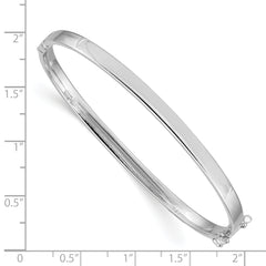 14k White Gold 4mm Hinged Bangle