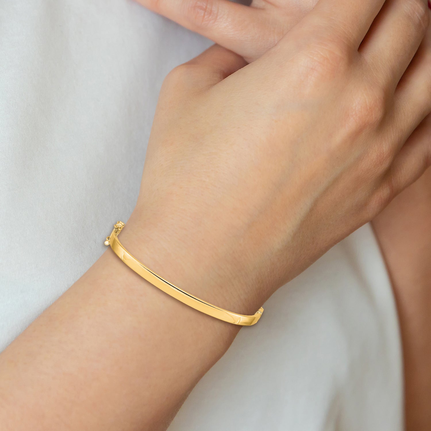 14k 4mm Hinged Bangle