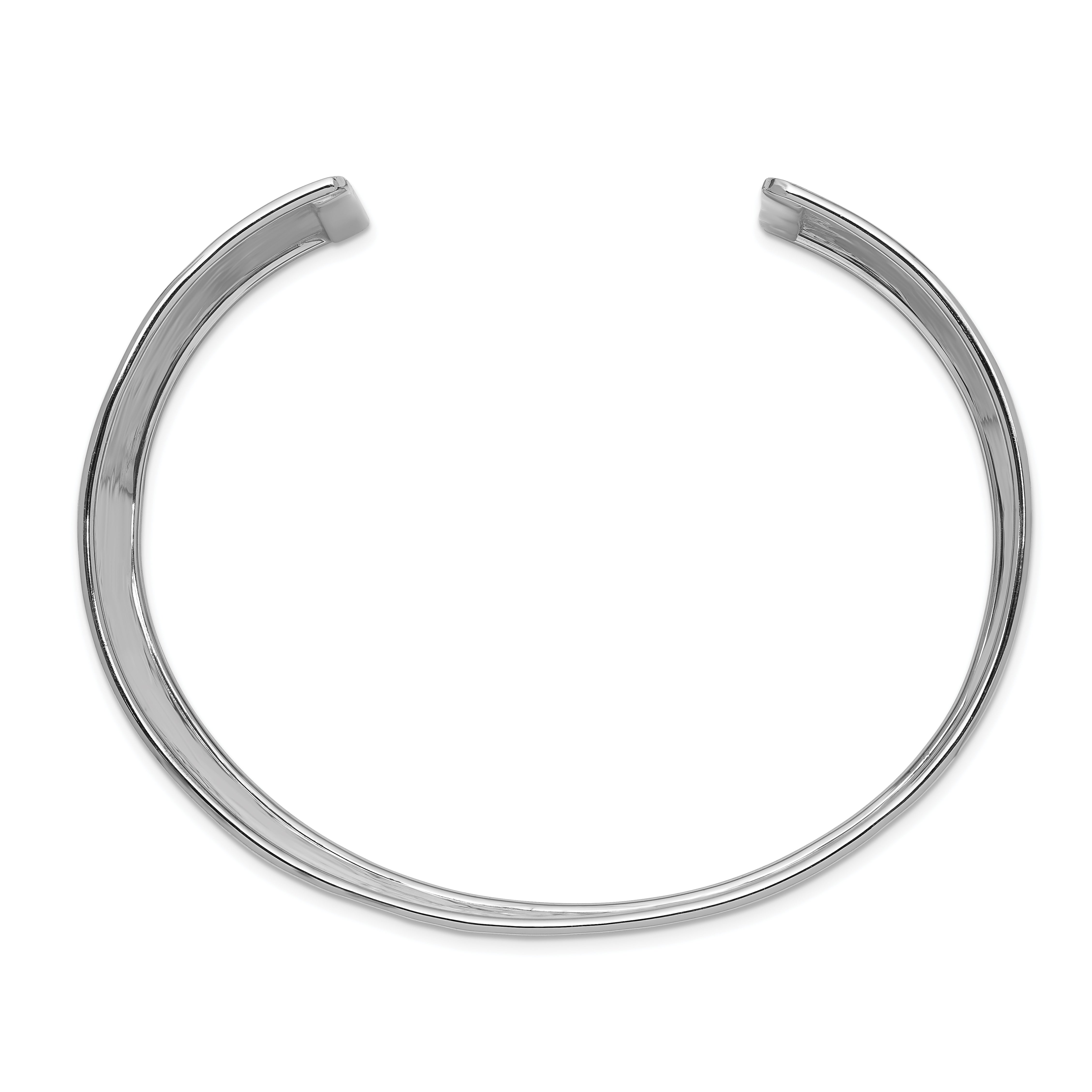 14k WG 37mm Hammered Polished Cuff Bangle