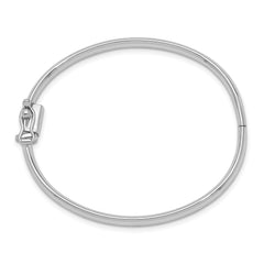 14k White Gold Polished Hinged Safety Clasp Baby Bangle