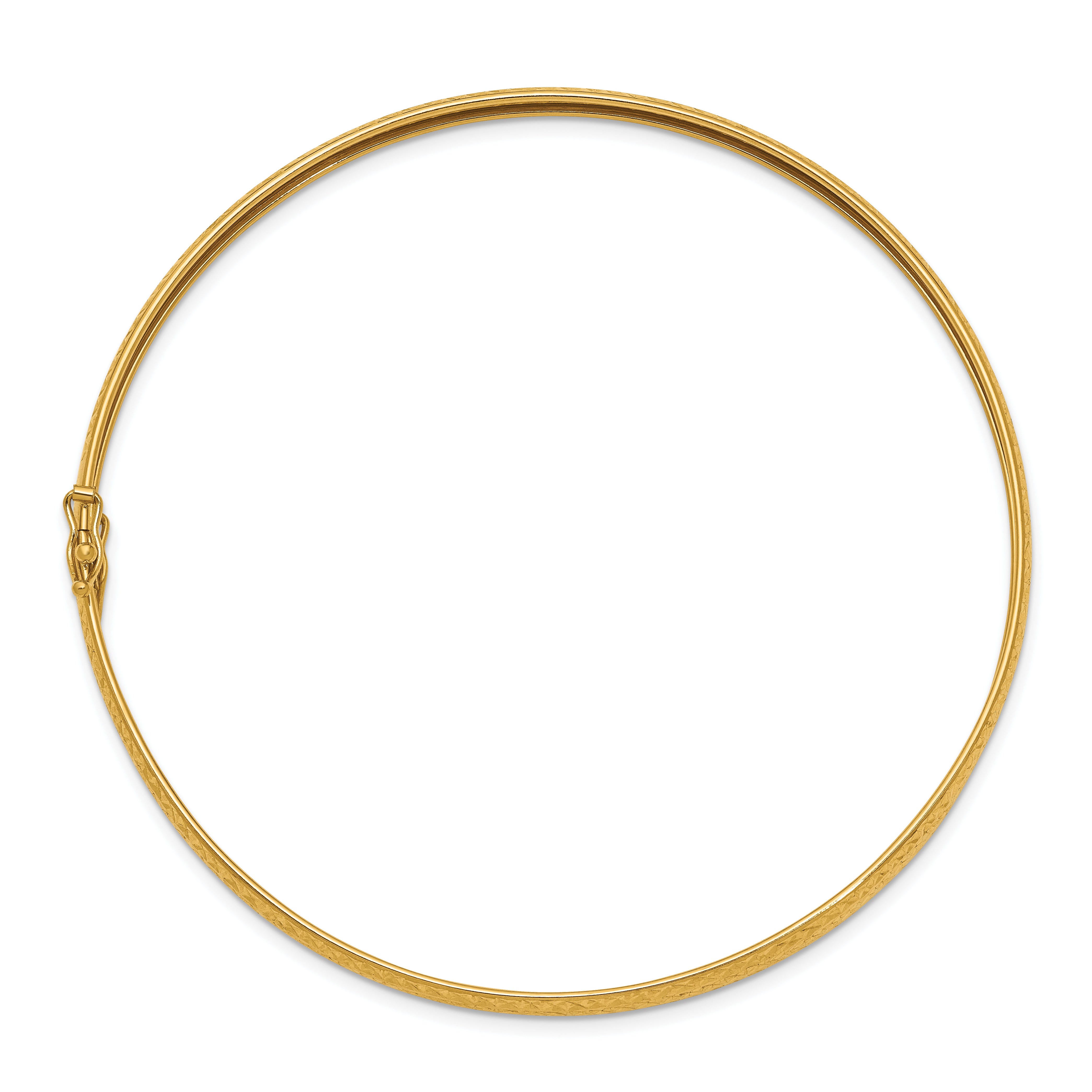 14K Yellow Gold Polished D/C Flexible Bangle