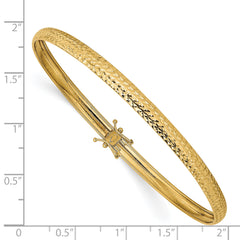 14K Yellow Gold Polished D/C Flexible Bangle