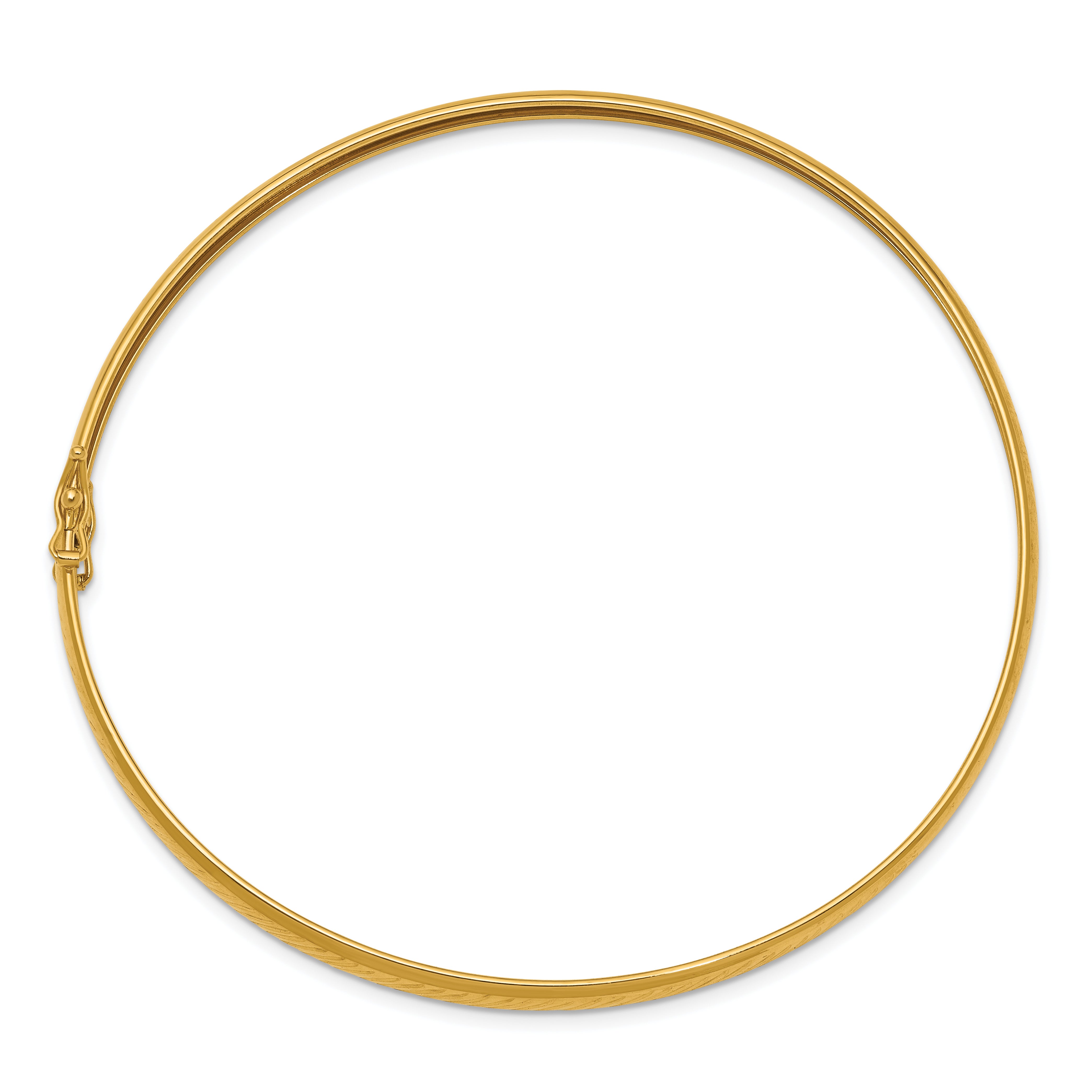 14K Yellow Gold Polished D/C Flexible Bangle