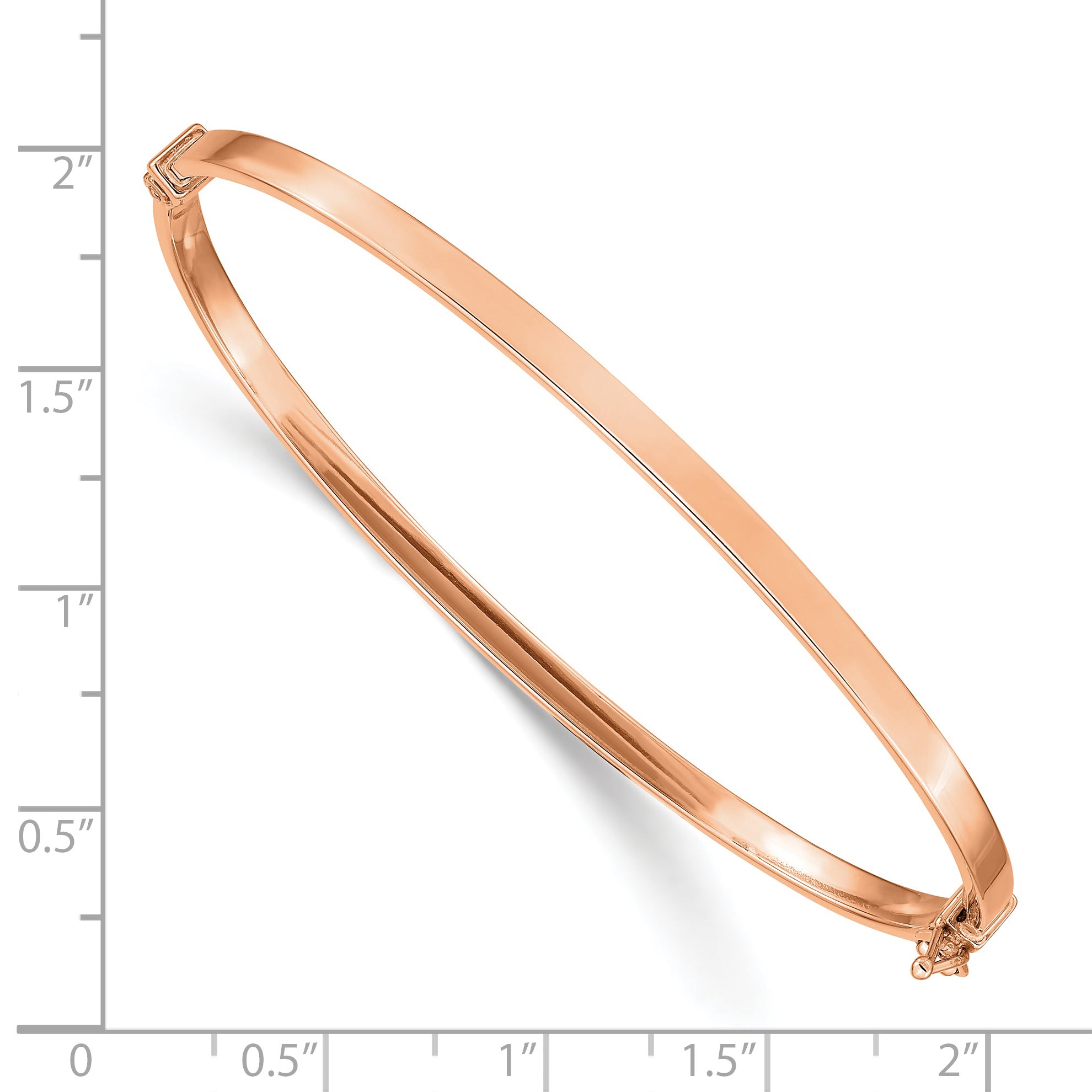 14k Rose Gold Polished Hinged Bangle Bracelet